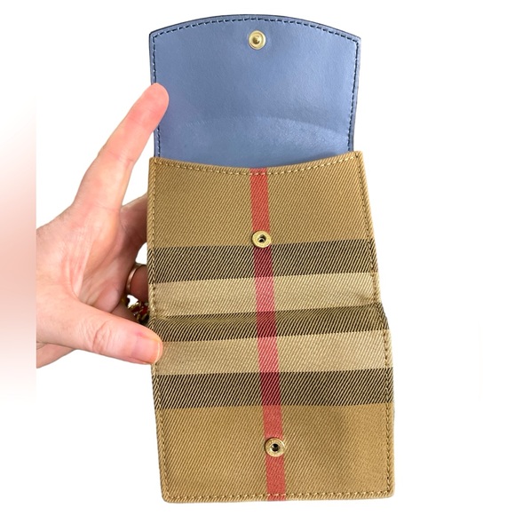 Burberry Small Snap Wallet With Red and Gold Crossbody Chain and Red Insert - Picture 11 of 16